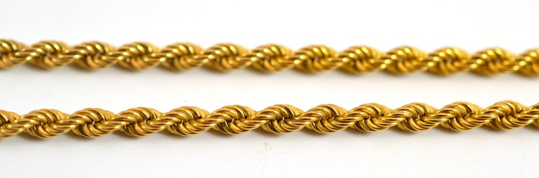 A 9ct gold rope twist chain
