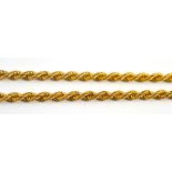 A 9ct gold rope twist chain