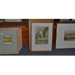 A set of eight framed limited edition signed prints landscape scenes, a set of four colour prints