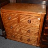 Victorian satin birch four drawer chest