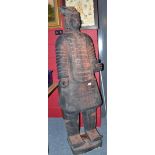 Large plaster figure of a Japanese warrior