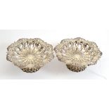 Pair of silver pedestal dishes, Walker & Hall, Sheffield 1905