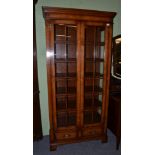 Titchmarsh & Goodwin oak display cabinet with leaded glass doors