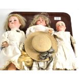 Simon and Halbig (S&H) bisque socket head doll impressed '1079', with sleeping blue eyes, pierced