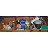 Six boxes of glass, ceramics and collectables