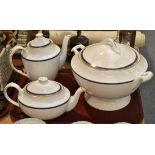 Three items of Spode china, Lausanne pattern, comprising teapot, coffee pot and soup tureen
