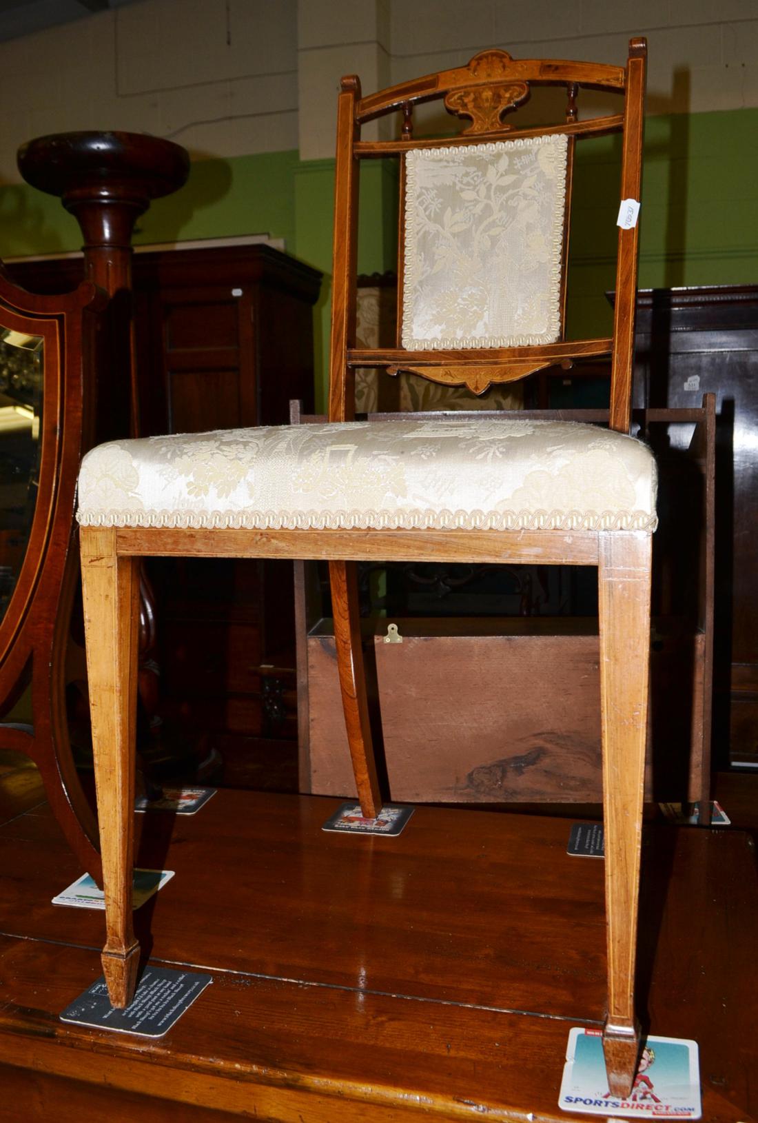 A pair of late Victorian rosewood salon chairs - Image 2 of 3