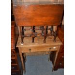 A 1920s oak side table and a mahogany Sutherland table