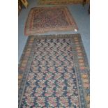 A Karabagh rug, South Caucasus, the field of 'gul farang' design enclosed by borders of polychrome