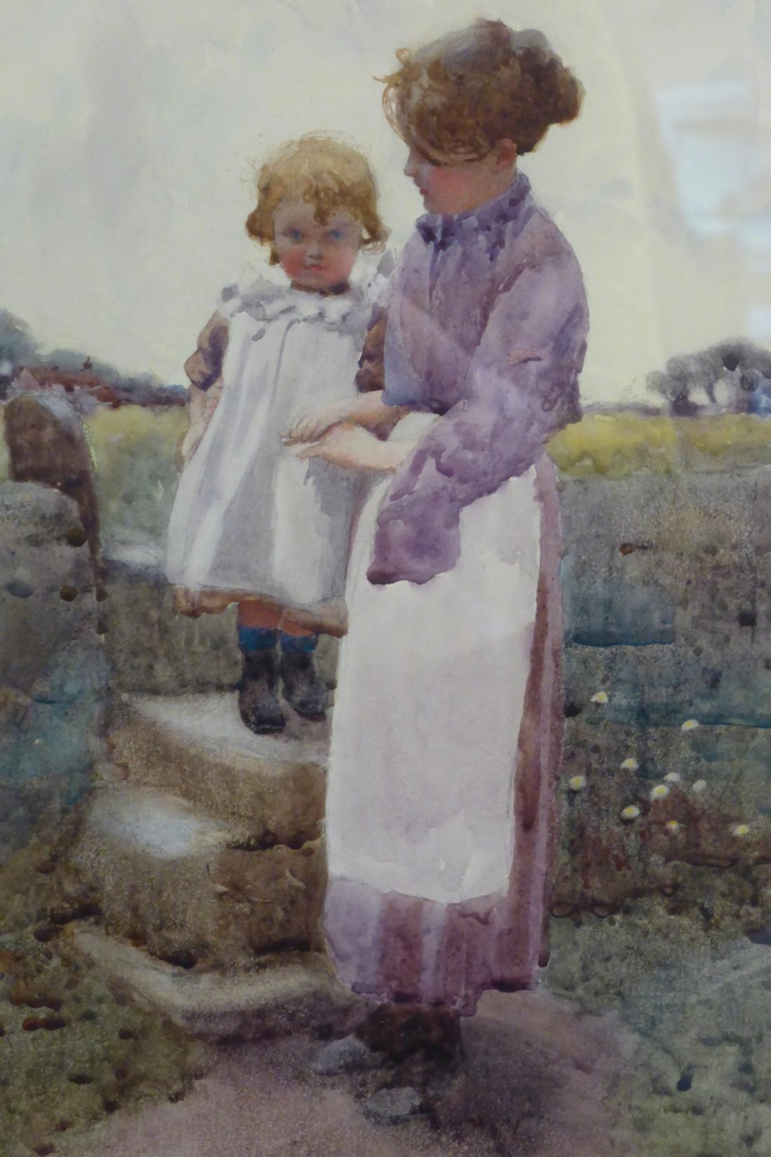 William Lee-Hankey RWS, RI, RE (1869-1952)  A mother and child crossing a stile  Signed and dated ( - Image 6 of 7