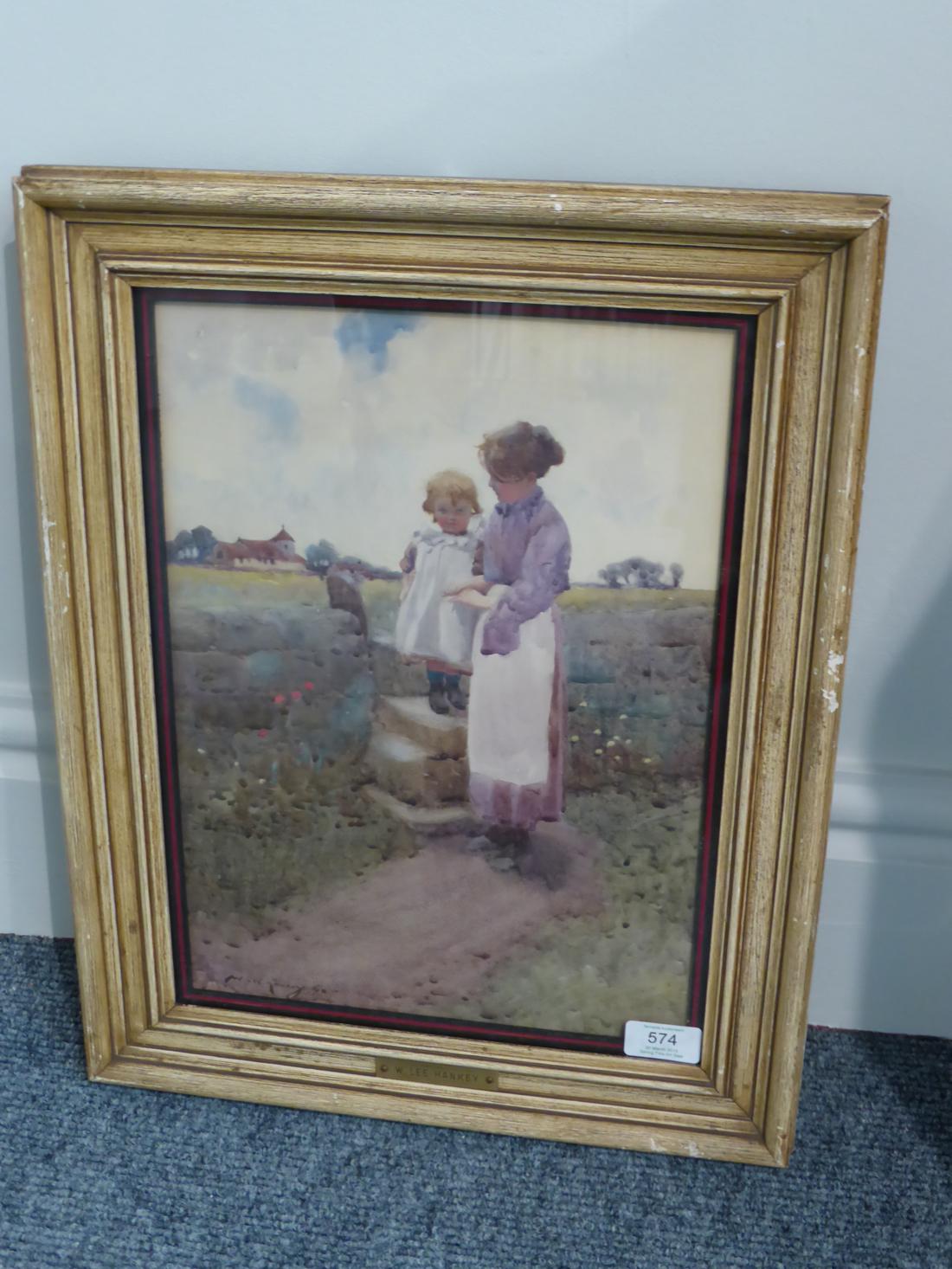 William Lee-Hankey RWS, RI, RE (1869-1952)  A mother and child crossing a stile  Signed and dated ( - Image 3 of 7
