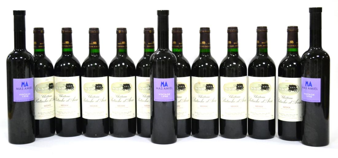 Domaines Lapalu Chateau Patache d'Aux 2001, Medoc (x10); Mas Amiel Maury Vintage 1998, Languedoc-