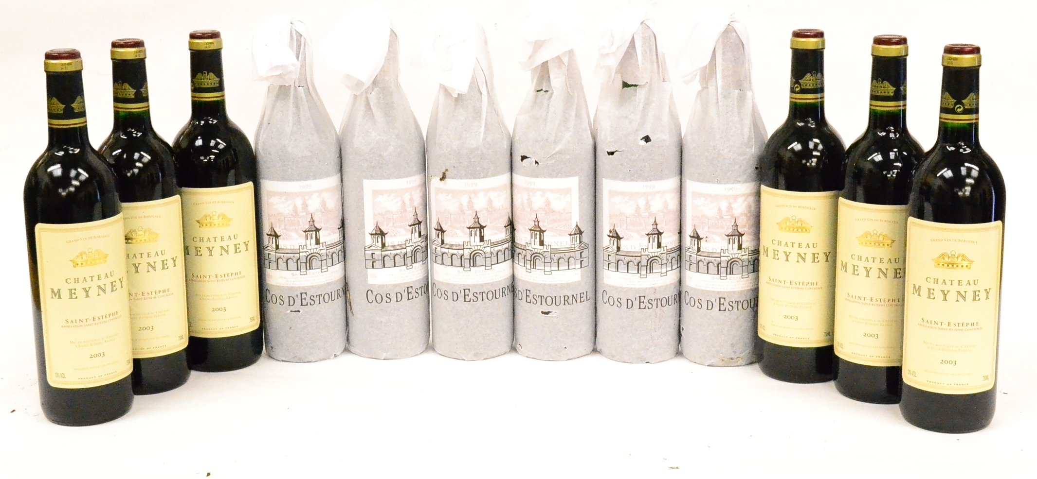 Chateau Cos d'Estournel 1999, Saint-Estephe (x6); Chateau Meyney 2003, Saint-Estephe (x6) (twelve