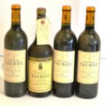 Chateau Talbot 1992 (x3) and 1974, Saint Julien (four bottles)