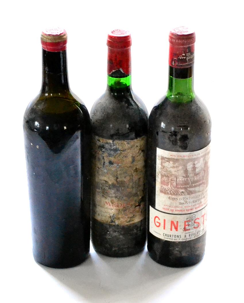 Chateau Cos d'Estournel 1963, Saint Estephe; Calon Segur, Saint Estephe; Chateau La Tour de By 1976,