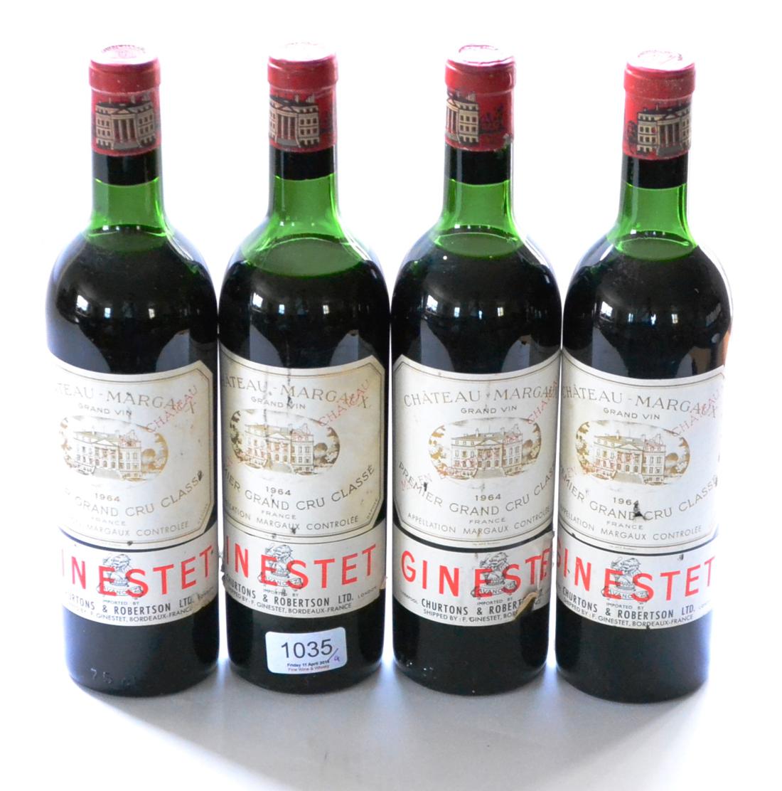 Chateau Margaux 1964, Margaux (x4) (four bottles)  U: 3 x upper shoulder 1 x mid shoulder