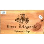 Domaine Vieux Telegraphe Chateauneuf-du-Pape 2000, half case, owc (six bottles)