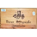 Domaine Vieux Telegraphe Chateauneuf-du-Pape 1998, half case, owc (six bottles)