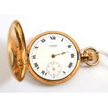 A 9ct gold full hunter pocket watch