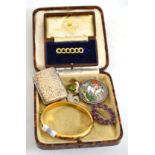 Vesta, gold brooch, bangle etc