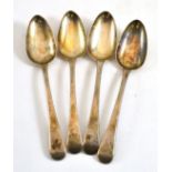 Four George III silver spoons