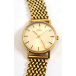 A 9ct gold automatic wristwatch, signed Omega, later 9ct gold bracelet