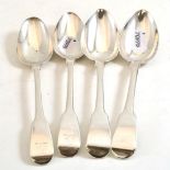 Two pairs of silver fiddle pattern tablespoons