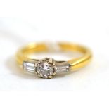 An 18ct gold diamond ring, a round brilliant cut diamond of approximately 0.35 carat