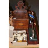 A pair of 19th century sugar nips, a mahogany candle box and a collection of early 20th century