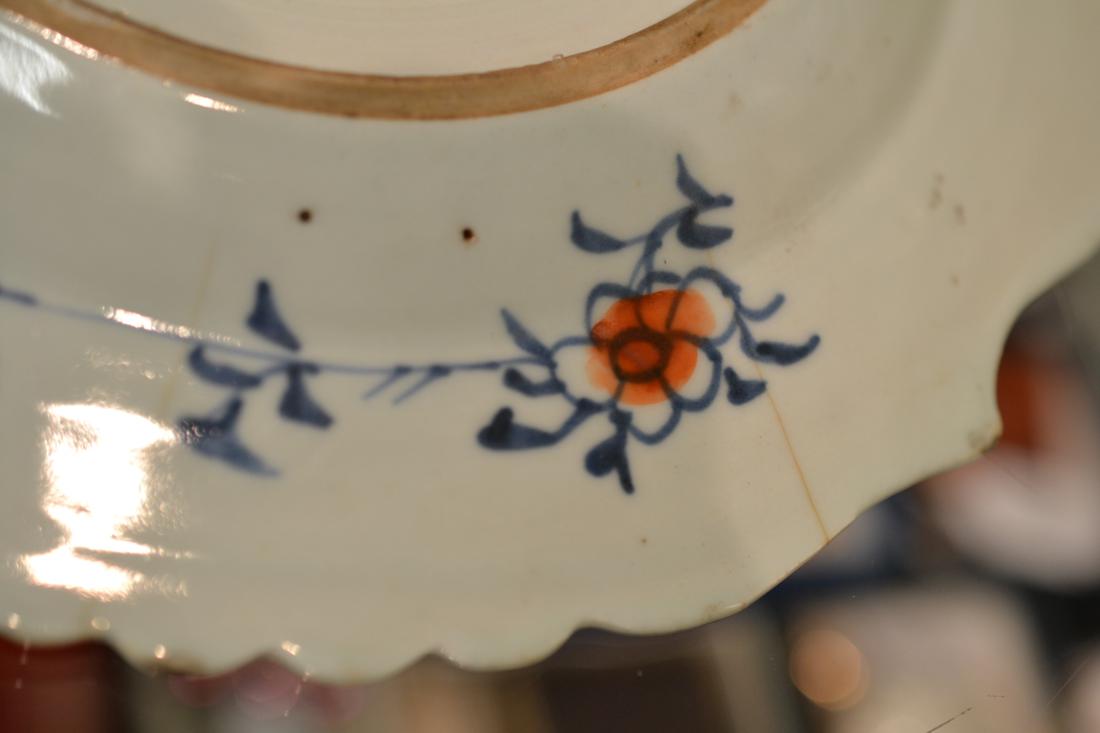 Pair of Chinese porcelain tobacco leaf pattern meat platters, 34.5cm wide; and a pair of matching - Image 3 of 17