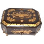 Chinese lacquer workbox, 36cm wide