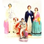 A Staffordshire pottery figure of the Prince of Wales, circa 1870, on a titled base, 37cm high; a