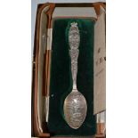 A Golden Jubilee commemorative silver spoon, ''In Commemoration of the 60th Year of the most