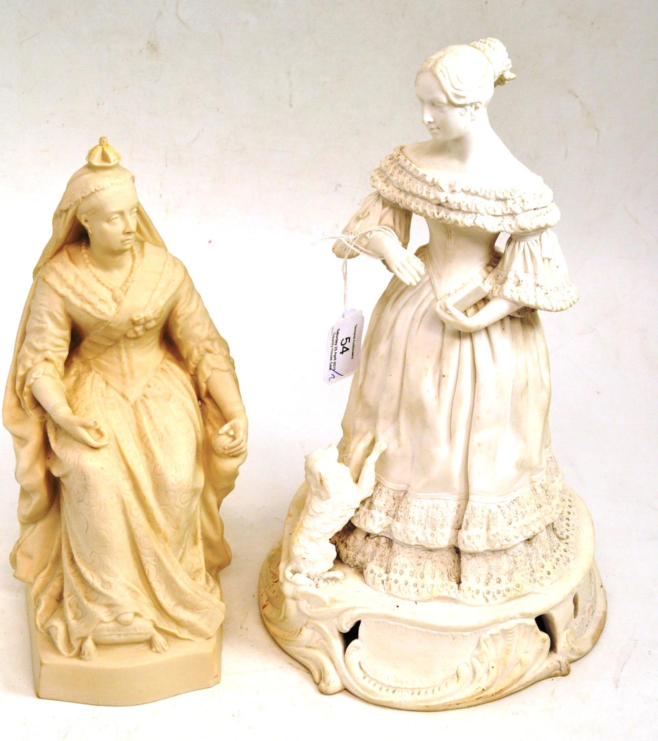 A Copeland Parian figure of Queen Victoria, dated 1887, sitting wearing formal robes, impressed