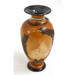 A Doulton Lambeth stoneware Australia commemorative vase, circa 1886, of baluster form moulded and