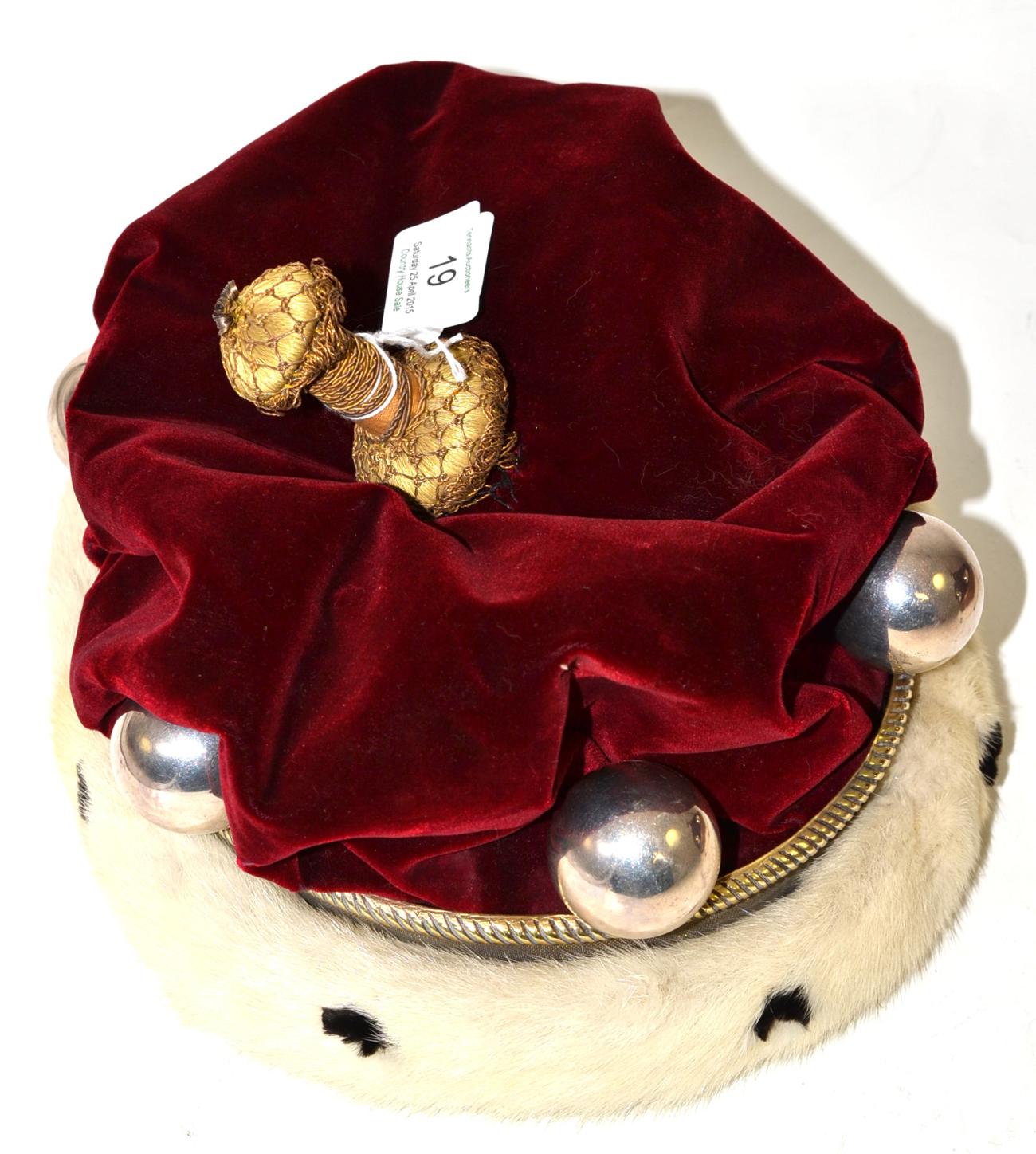 A Victorian silver gilt baron coronet, Paul Storr, London 1838, with six silvered metal pearls