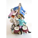 Meissen figure group modelled as lady and gentleman in 18th century costume, 27cm high  Part of