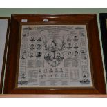 A printed cotton souvenir panel titled ''A Souvenir of the Record Reign of Queen Victoria 1897'',