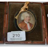 An 18th century portrait miniature of a gentleman in triptych case