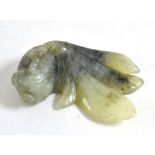 A Chinese jade figure of a Shubunkin, 7cm long Typical minor surface abrasions. 200914