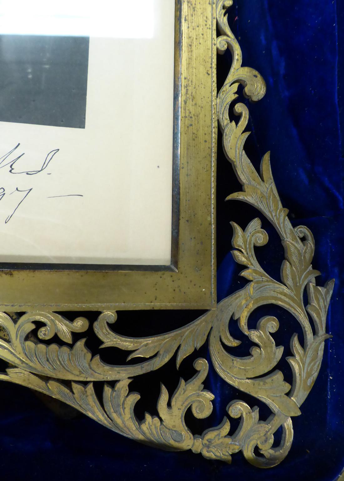 A presentation frame containing a print of Queen Victoria which bears a printed facsimile of Queen - Image 8 of 10