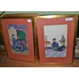 Nine 19th century Chinese pith paper paintings 31cm by 20cm each