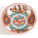 An Imari ''Black Ship'' bowl, 19th century, of circular form with everted rim, typically painted