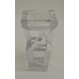 Baccarat glass ''angular'' vase, 24cm high  No obvious damage noted.