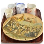 Diamond Jubilee royal commemorative papier-mâché dish, circa 1897, printed with ''The Royal Circle