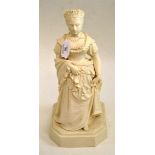 A Robinson & Leadbeater Parian figure of Queen Victoria, circa 1870, standing wearing a crown and