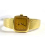 A 14ct gold lady's wristwatch, signed Zenith, circa 1985, quartz movement, gilt dial with dot