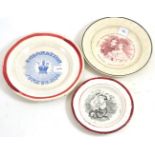 Royal Marriage commemorative pearlware nursery plate, circa 1840, printed in puce with ''QUEEN