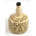 A Port Dundas salt glaze stoneware Golden Jubilee whisky bottle, circa 1887, of mallet form