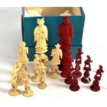 Late 19th/early 20th century Cantonese ivory chess set lacking board
